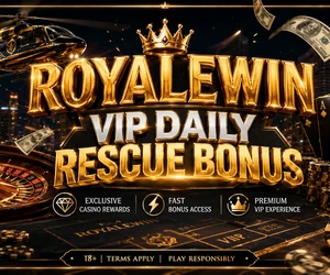 RoyaleWin VIP Daily Rescue Bonus promotional banner
